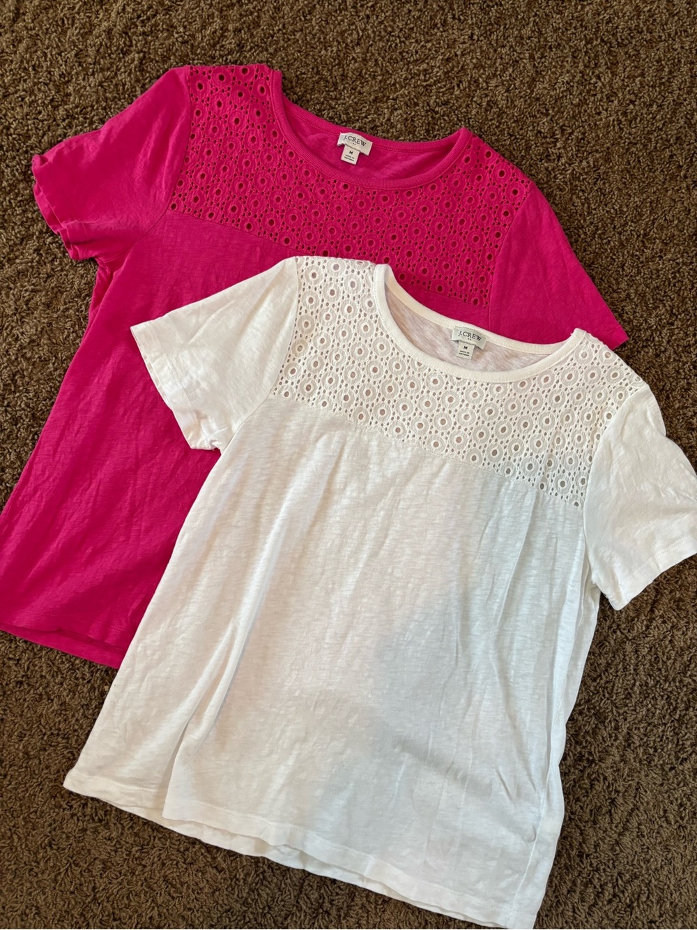 J. CREW 🩷☀️ Lace detail tee shirt